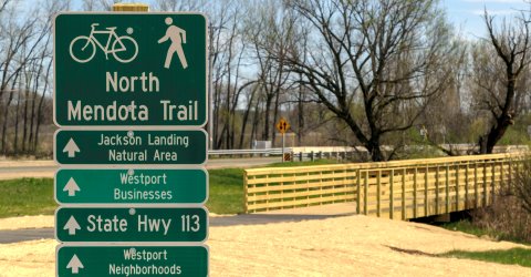 Trail Sign and Bridge