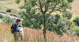 A Land Steward out in the prairie 